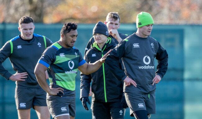 Bundee Aki and Jonathan Sexton