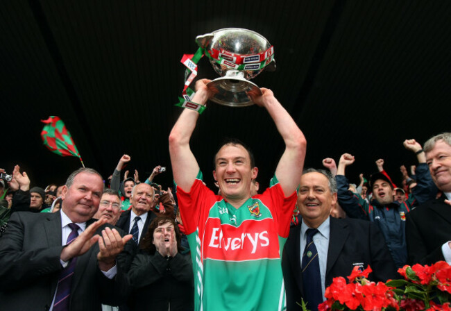 Alan Dillon lifts the cup