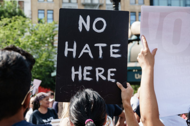 NY: Anti-fascist demonstrators rally in Union Square Park