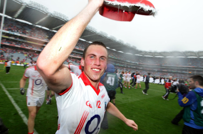 Patrick Kelly and the Cork players celebrate