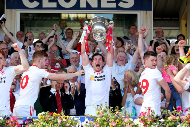 Sean Cavanagh lifts The Anglo Celt Cup