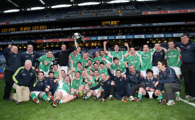 The Milltown-Casltemaine team celebrate with the trophy