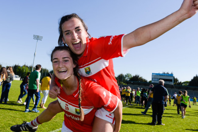 Brid O'Sullivan and Eimear Meaney celebrate