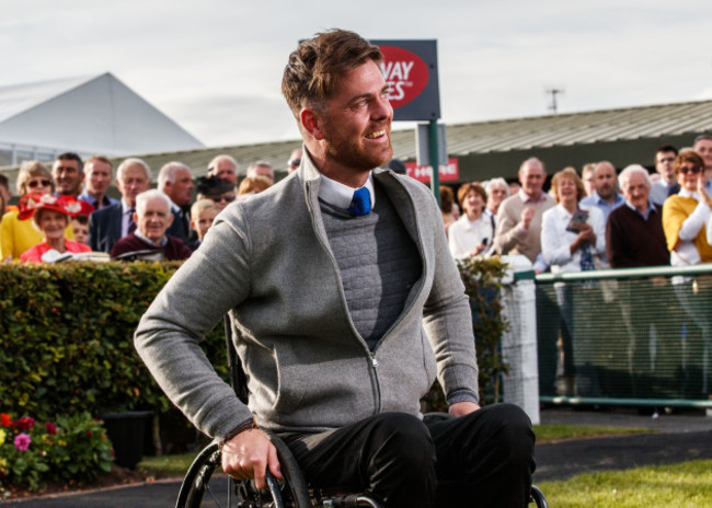 Robbie McNamara celebrates after winning with Cascavelle