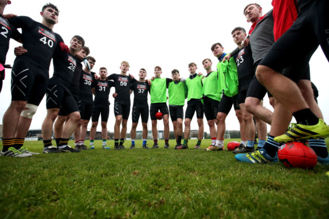 Players in a team huddle