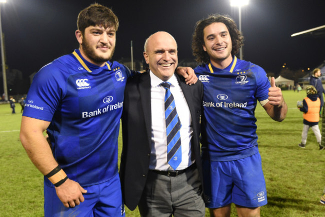 Niall Rynne with Vakh Abdaladze and James Lowe after making their debuts