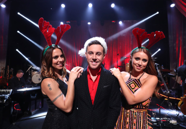 Nathan Carter with Mel C and Una Healy