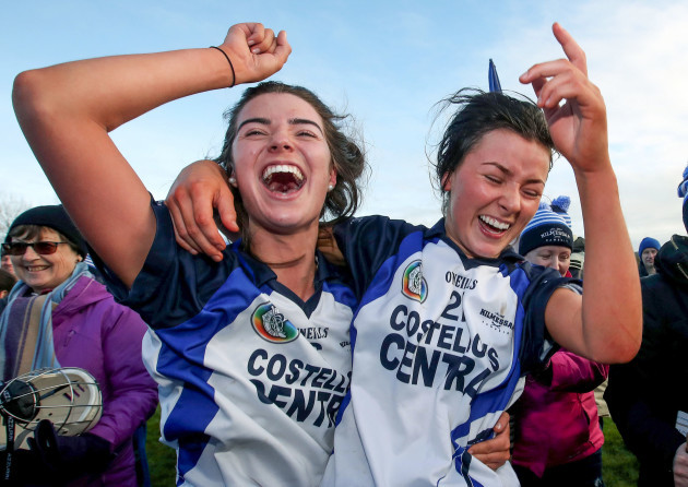 Ailbhe Lynch and Maeve O'Leary celebrate after the game