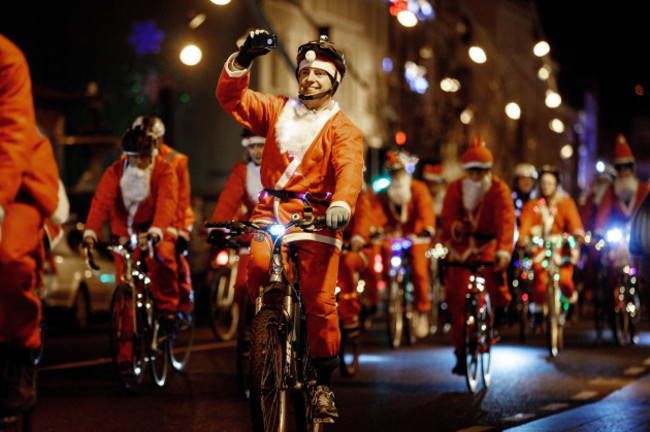 Participants on the Cork Santa Cycle