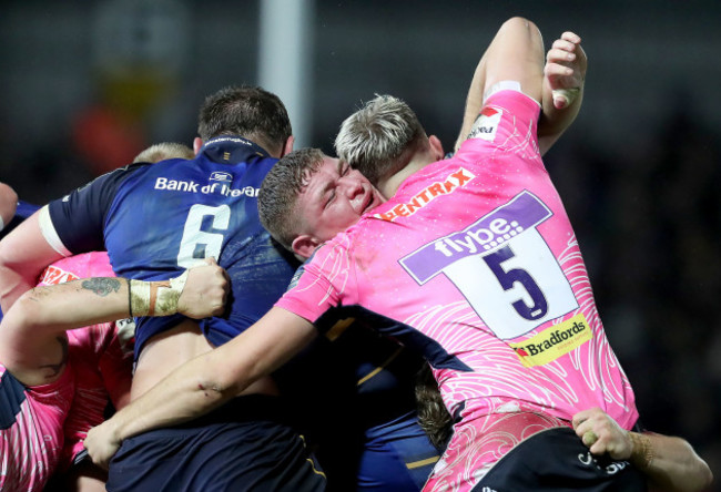 Rhys Ruddock and Tadhg Furlong with Jonny Hill