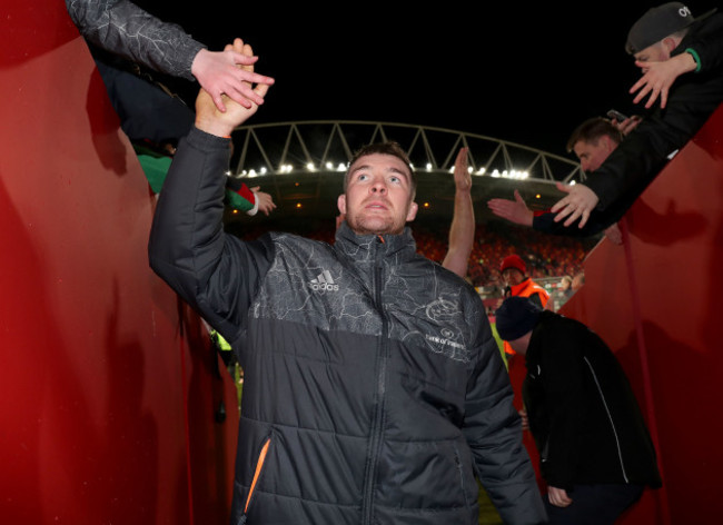 Peter O’Mahony celebrates after the game