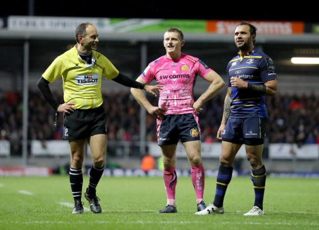 Romain Poite, Gareth Steenson and Isa Nacewa