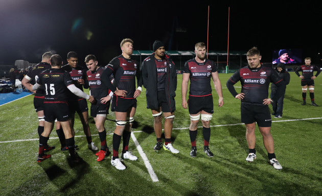 Saracens players dejected after the game