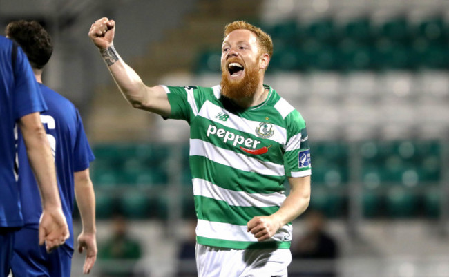 Ryan Connolly celebrates scoring their third goal of the game