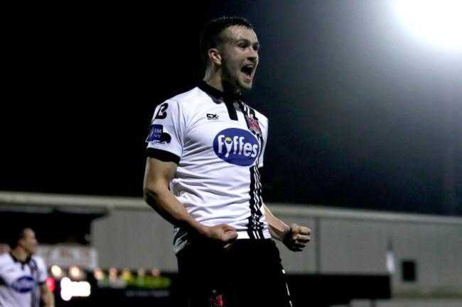 Michael Duffy celebrates scoring a goal