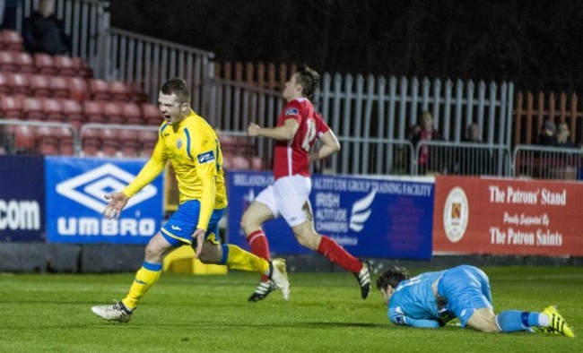 Ciaran O'Connor celebrates scoring their second goal