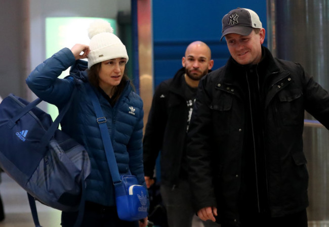 Katie Taylor and Brian Peters arrive