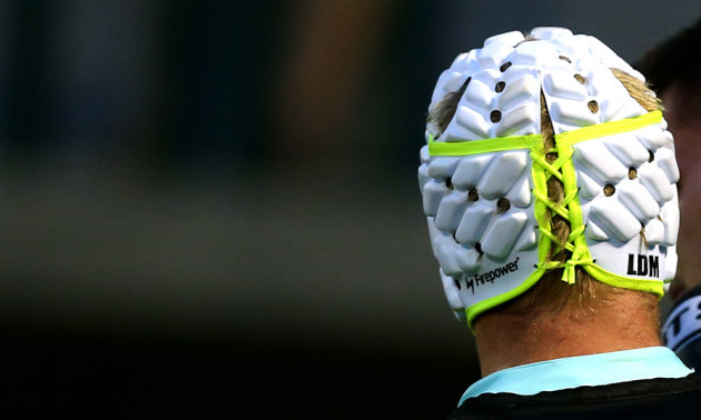 A general view of Luke Marshall's scrum cap
