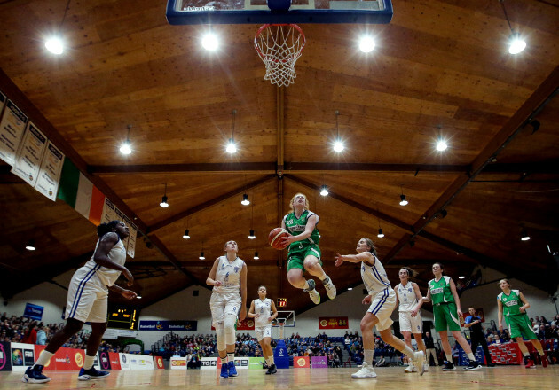 Sorcha Tiernan jumps for a basket