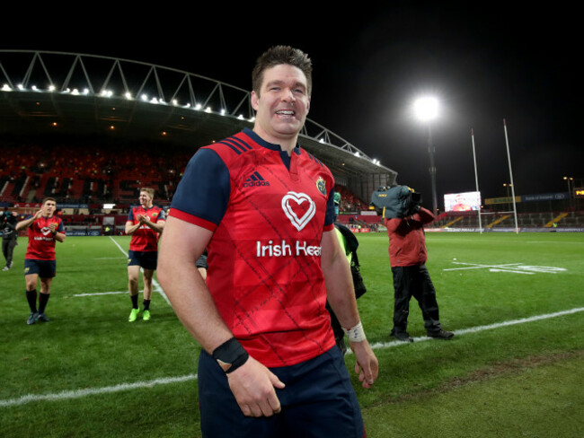 Billy Holland celebrates after the game