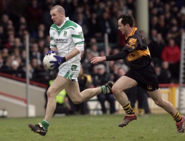 Ronan Sweeney of Moorefield with Batt Moriarty of Crokes