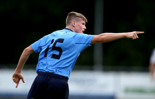 Ryan Swan celebrates scoring a goal