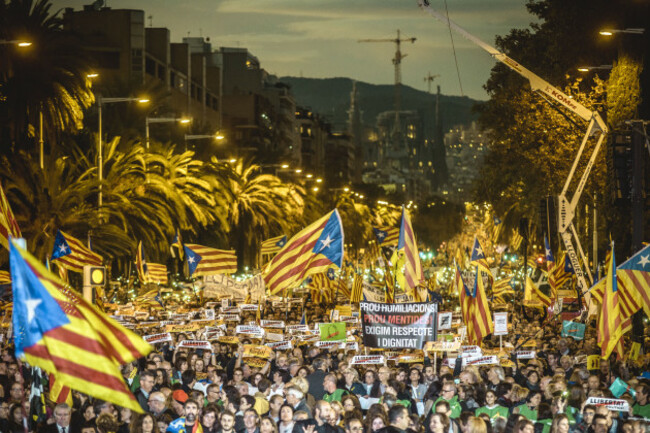 Mass Protest in Defense of Deposed Catalan Government