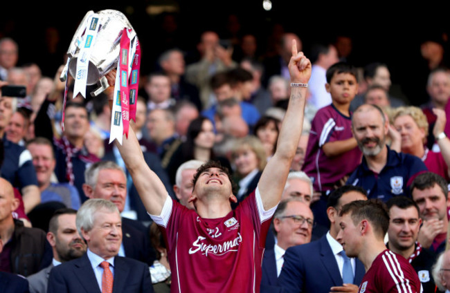 Jason Flynn celebrates with the Liam McCarthy