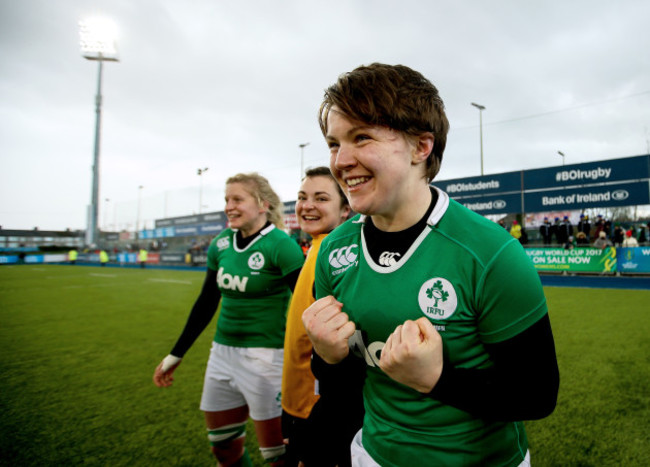 Ciara Griffin celebrates at the final whistle