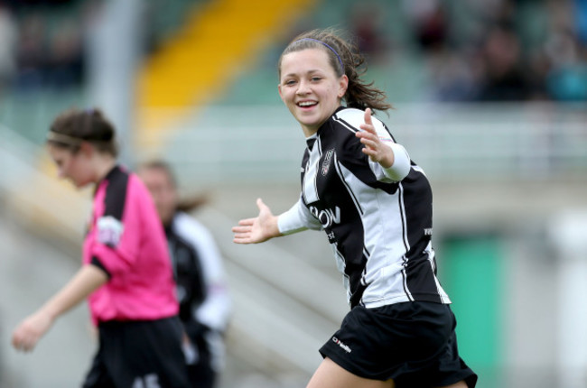 Katie McCabe celebrates scoring