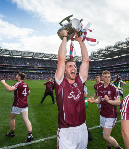 Aidan Harte celebrates with the Liam MacCarthy cup