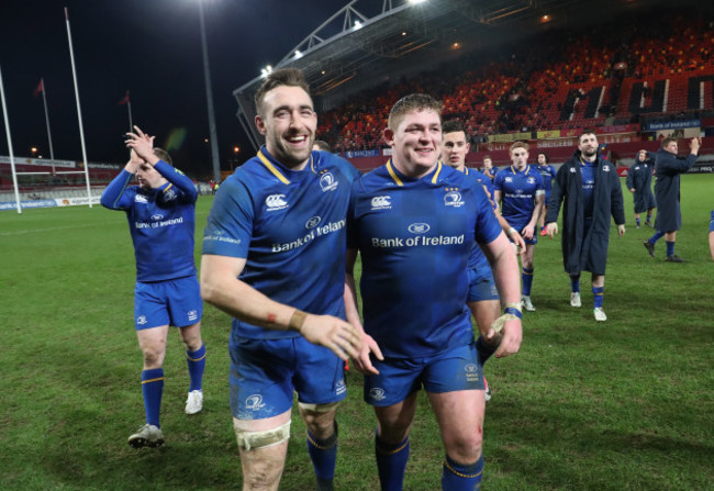 Jack Conan with Tadhg Furlong celebrate winning