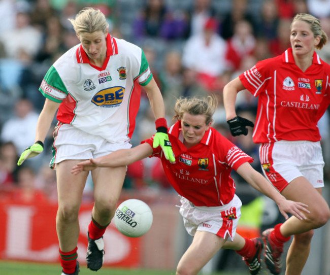 Cora Staunton tackled by Briege Corkery