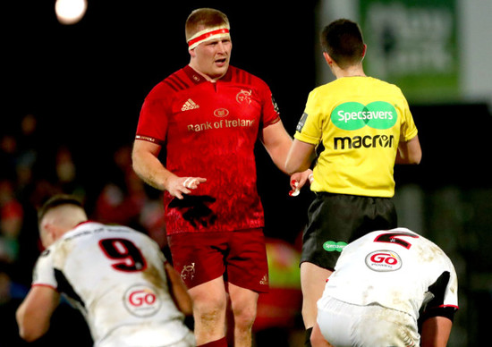 John Ryan speaks to referee Sean Gallagher