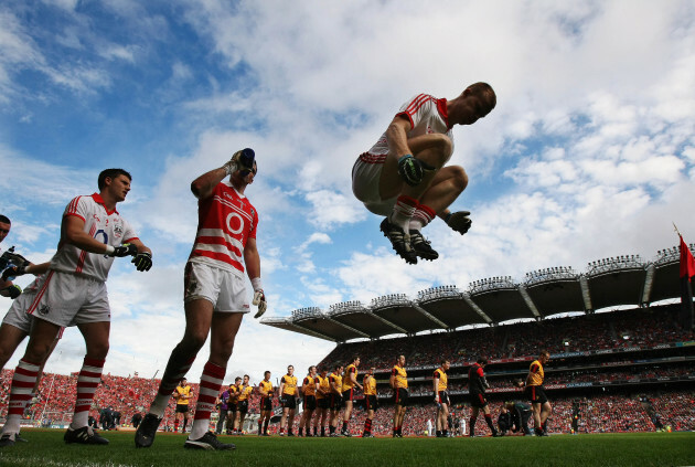 Michael Shields leads the Cork team