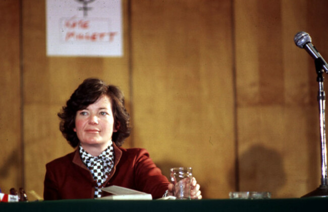 BARRISTER MARY ROBINSON IN LIBERTY HALL DUBLIN.14/10/80.PIC PHOTOCALL IRELAND