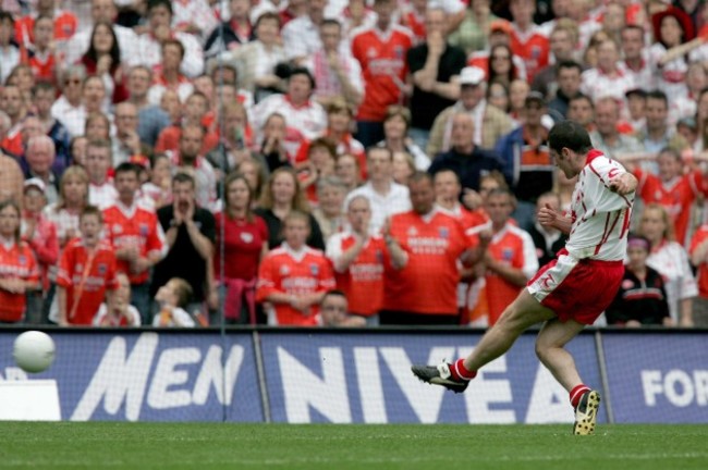 Stephen O'Neill scores from the penalty spot