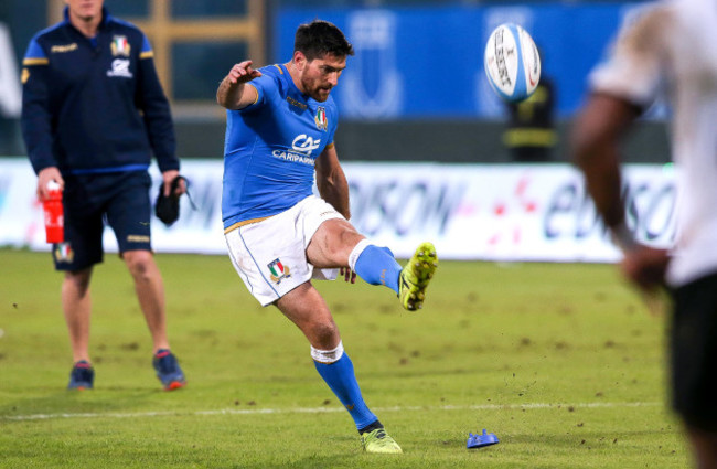 Ian McKinley kicks a penalty