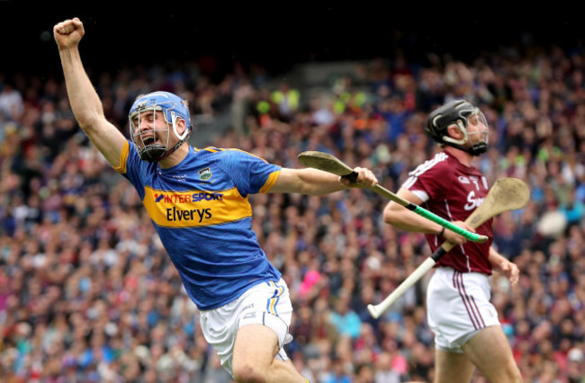 John McGrath celebrates scoring the first goal