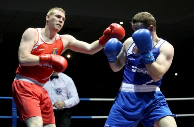Christopher Blaney in action against Sean McGlinchey