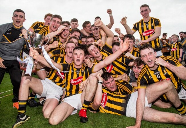 Kilkenny celebrate after the game with the trophy