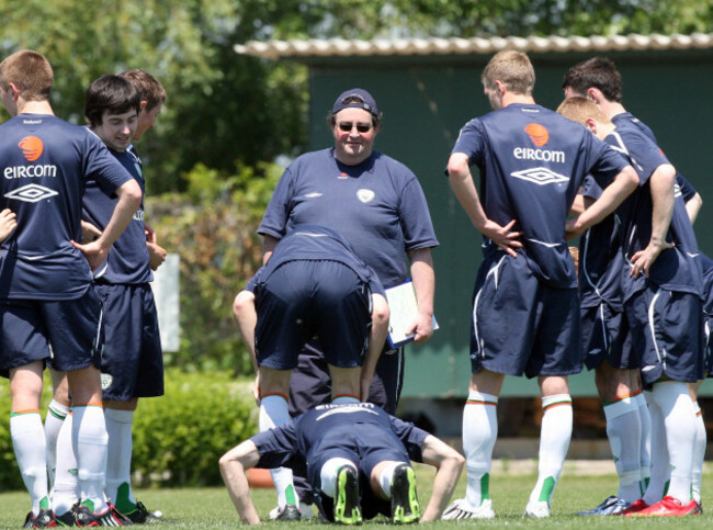 Sean McCaffrey watches over his players