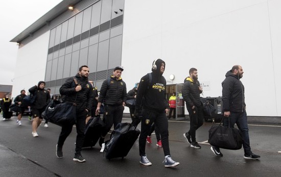 La Rochelle arrive at the Kingspan Stadium