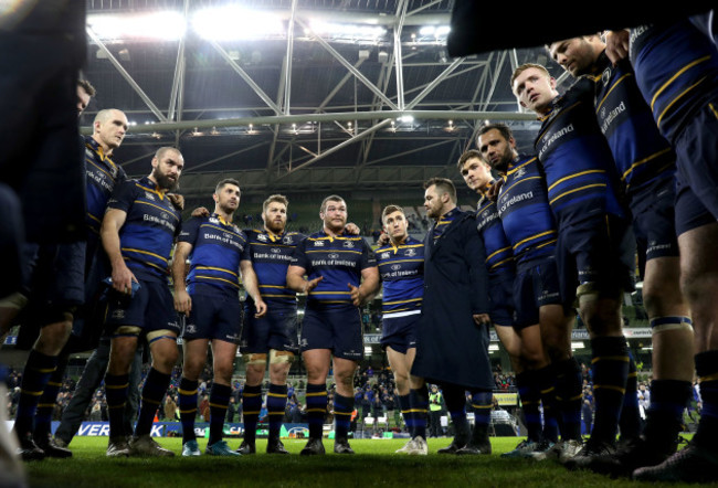 Jack McGrath speaks to the team in the huddle