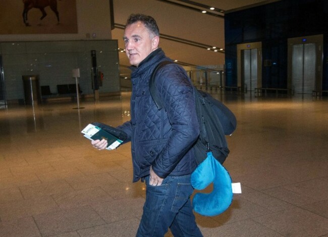 Billy Walsh makes his way through the departures of Dublin Airport