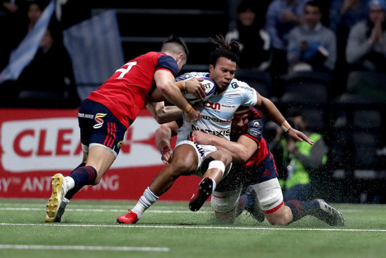 Conor Murray and CJ Stander tackle Teddy Thomas