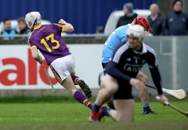 Cathal Dunbar celebrates scoring a goal