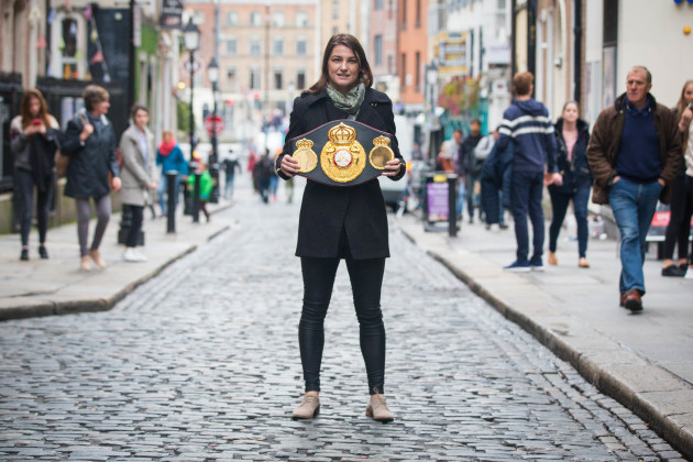 Katie Taylor pictured with her WBA Lightweight Belt