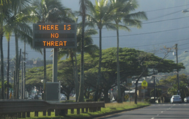 Hawaii Mistaken Missile Alert