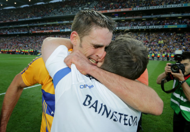 Davy Fitzgerald celebrates with Brendan Bugler